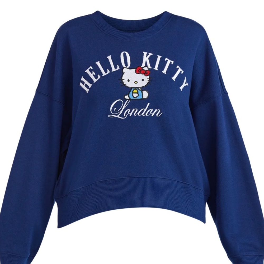 Hello Kitty Women’s Cropped London Graphic Sweatshir